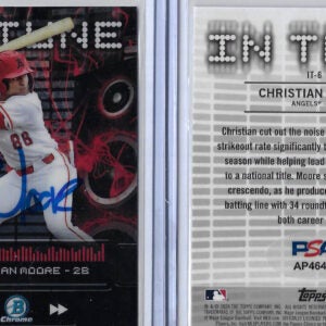 Christian Moore Autographed 2024 Bowman Chrome IN TUNE IT6 RC PSA COA