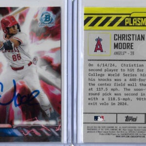 Christian Moore Autographed 2024 Bowman Chrome PLASMA POWER PP4 RC PSA COA
