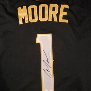 Christian Moore Autographed Black Gold Tennessee Volunteers 2024 MCWS Jersey v2