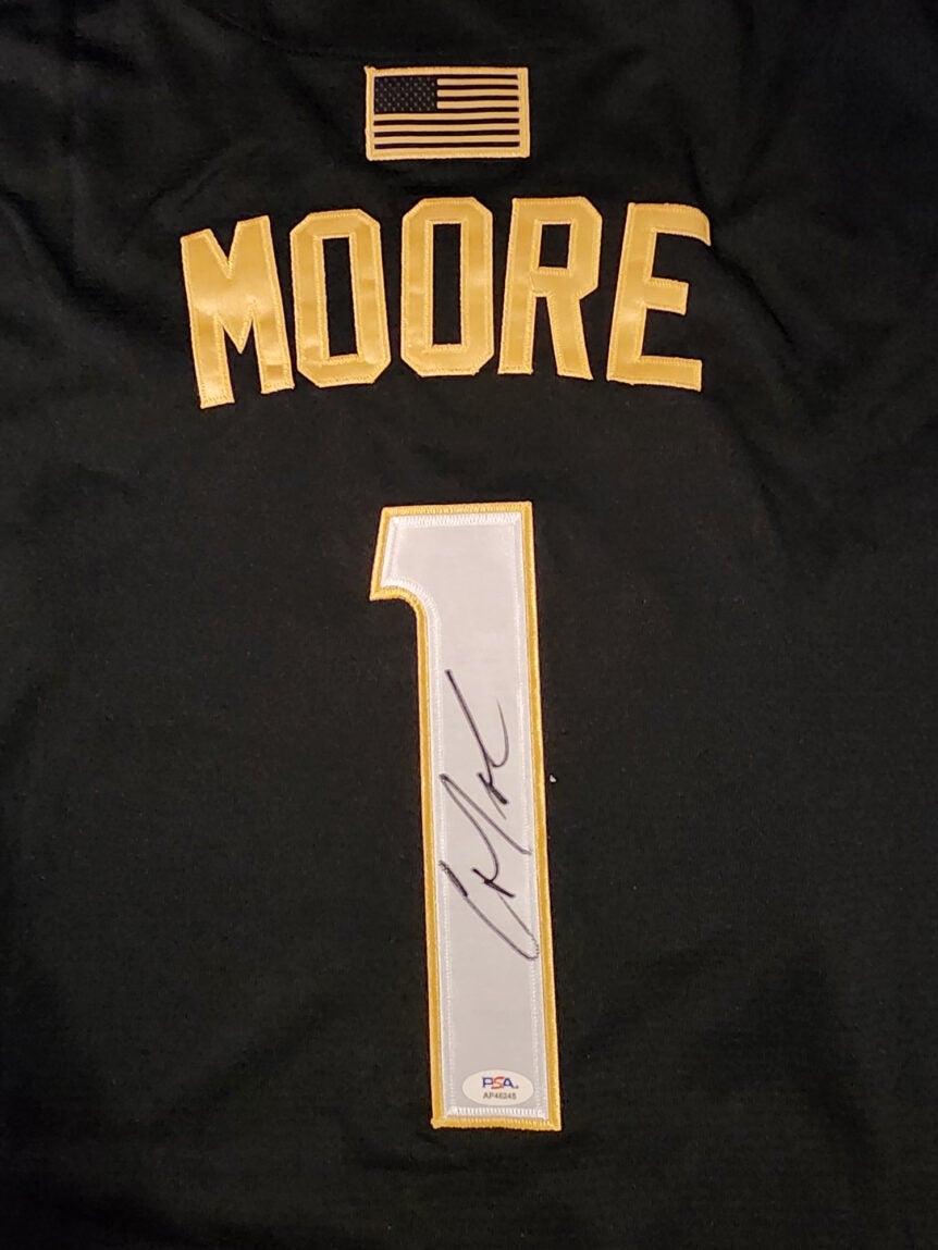 Christian Moore Autographed Black Gold Tennessee Volunteers 2024 MCWS Jersey v2