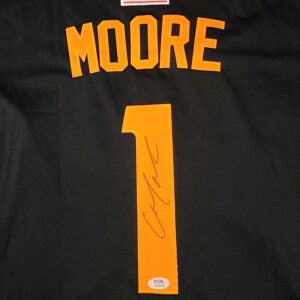 Christian Moore Autographed Black Tennessee Volunteers 2024 MCWS Jersey v2