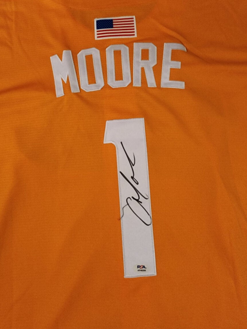 Christian Moore Autographed Orange Tennessee Volunteers 2024 MCWS Jersey v2