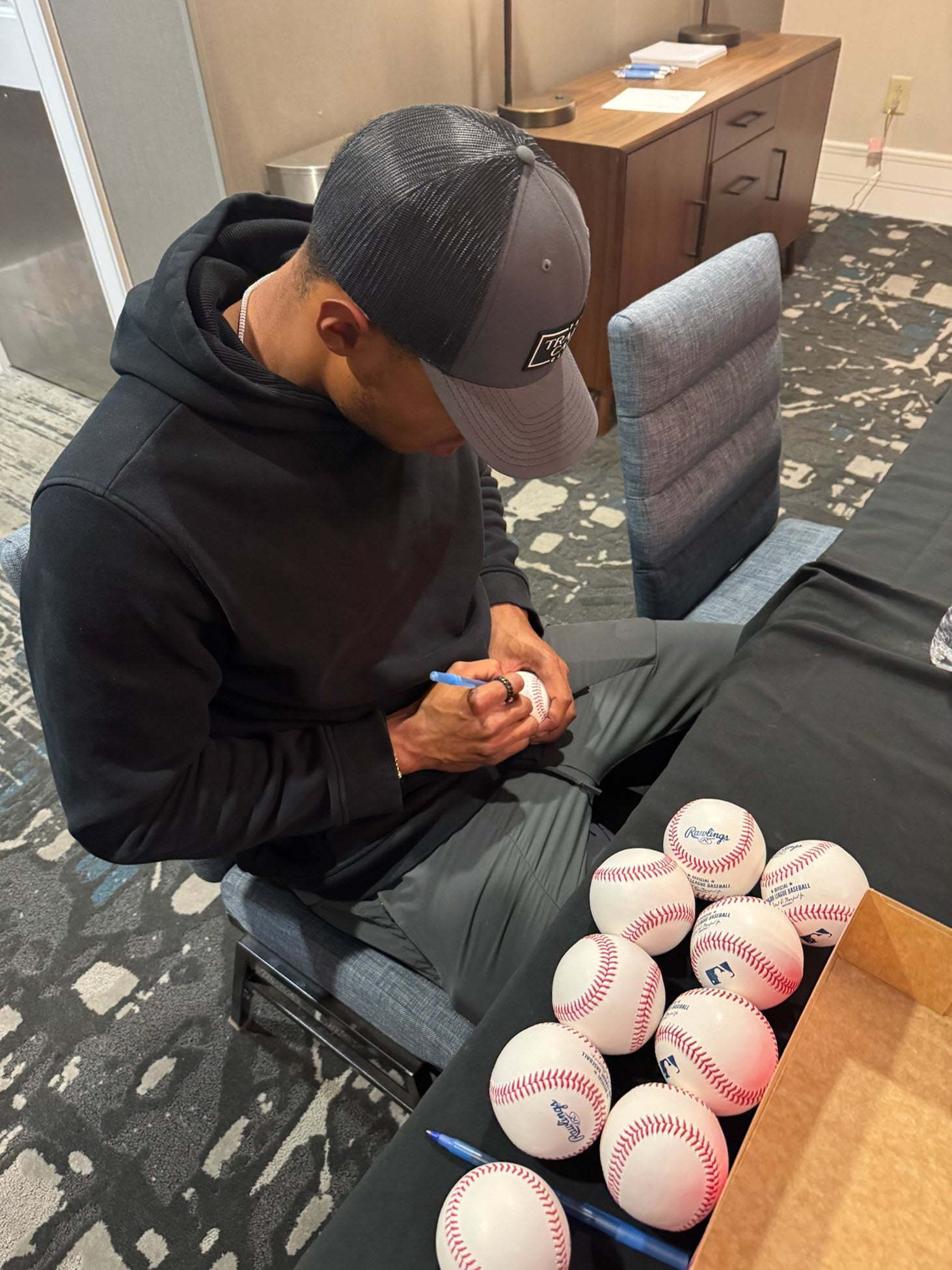 Christian Moore Autographed Rawlings OMLB Baseball PSA COA - Image 3