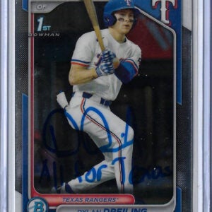 Dylan Dreiling Autographed 2024 Bowman Chrome Draft 1st Bowman