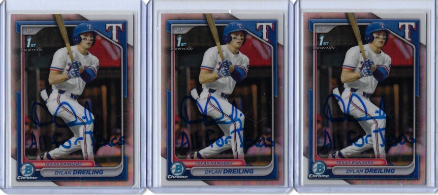 Dylan Dreiling Autographed 2024 Bowman Chrome Draft 1st Bowman Refractor