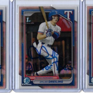 Dylan Dreiling Autographed 2024 Bowman Chrome Draft 1st Bowman Refractor