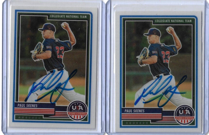 Paul Skenes Autographed 2023 Panini USA Baseball 87 Card MLB COA