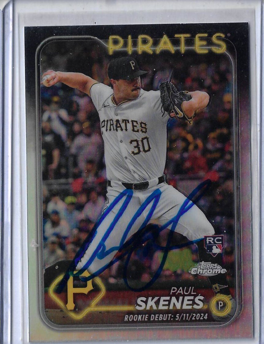 Paul Skenes Autographed 2024 Topps Chrome Update Debut Rookie RC USC27