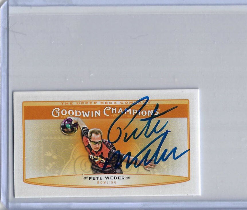 Pete Weber Autographed 2019 Upper Deck Goodwin Champions Horizontal Mini 96 Card