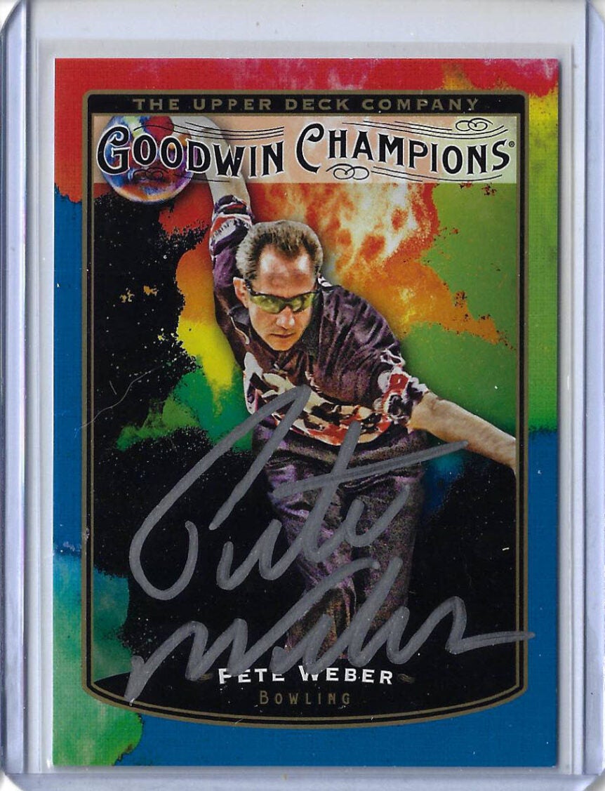 Pete Weber Autographed 2019 Upper Deck Goodwin Champions Splash of Color Royal Blue 146 Card