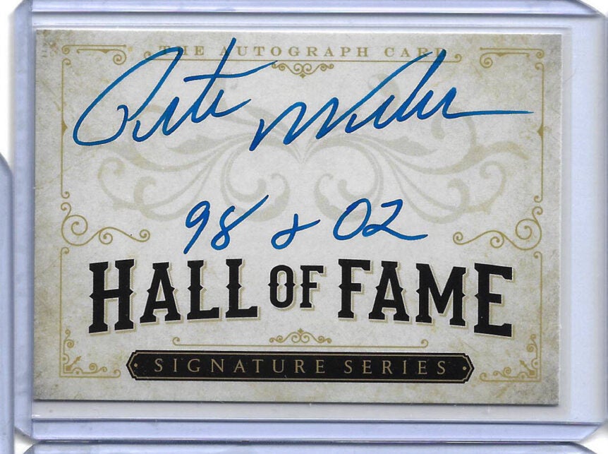Pete Weber Autographed The Autograph Card Hall Of Fame Card with Beckett Witnessed Certificate Of Authenticity.