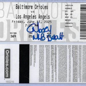 Christian Moore Autographed MLB Debut Ticket Inscribed MLB Debut