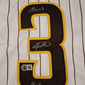 Jackson Merrill Autographed Padres Home Jersey Inscribed Merrill Mania Beckett COA v1