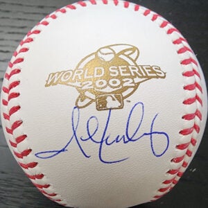 John Lackey Autographed 2002 World Series Anaheim Angels Baseball v1