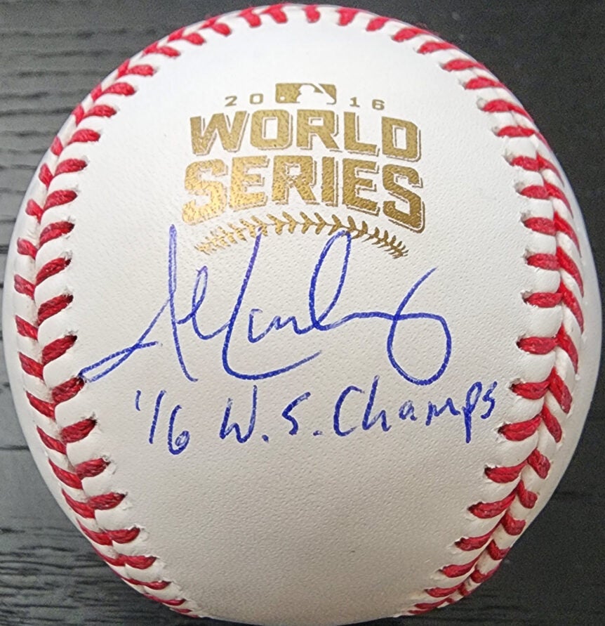 John Lackey Autographed 2016 World Series Chicago Cubs Baseball Inscribed 16 WS Champs v1