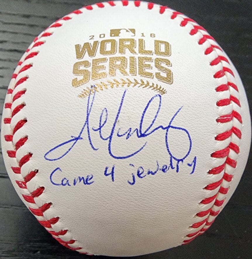 John Lackey Autographed 2016 World Series Chicago Cubs Baseball Inscribed Came 4 Jewelry v1