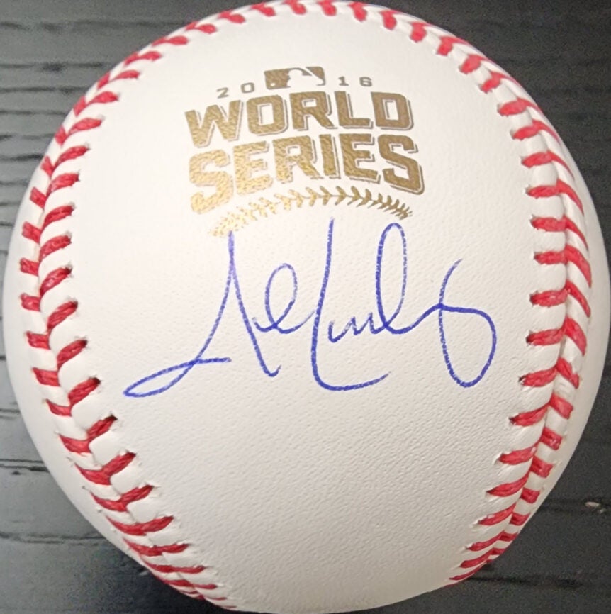 John Lackey Autographed 2016 World Series Chicago Cubs Baseball v1