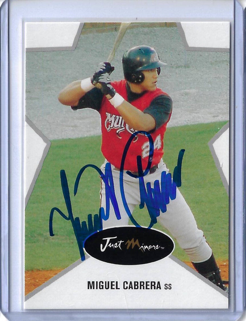 Miguel Cabrera Autographed 2003 Just Minors ROOKIE Card 7