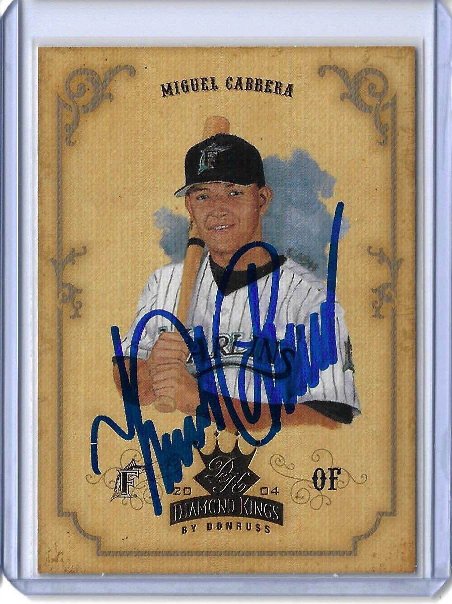 Miguel Cabrera Autographed 2004 Donruss Diamond Kings Card 103