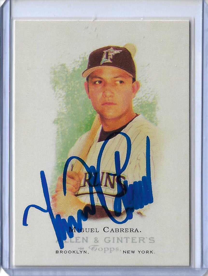 Miguel Cabrera Autographed 2006 Topps Allen and Ginter Card 175