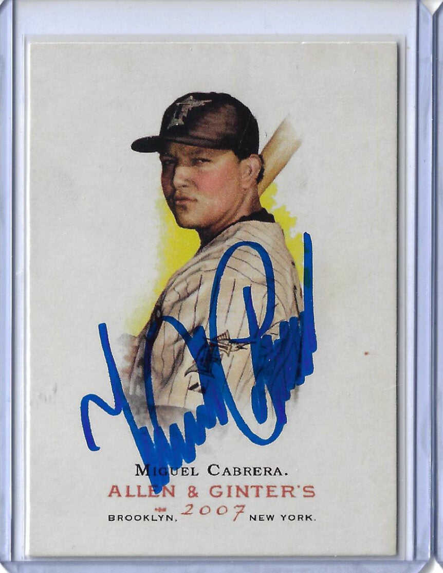 Miguel Cabrera Autographed 2007 Topps Allen and Ginter Card 9