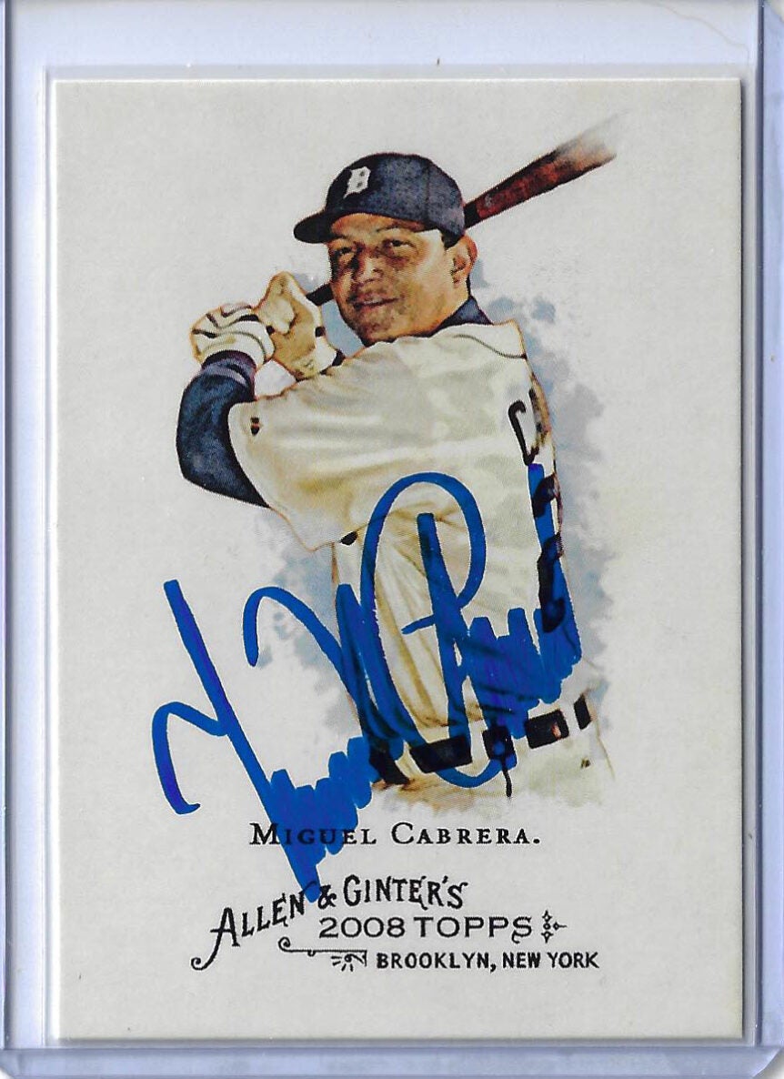 Miguel Cabrera Autographed 2008 Topps Allen and Ginter Card 3