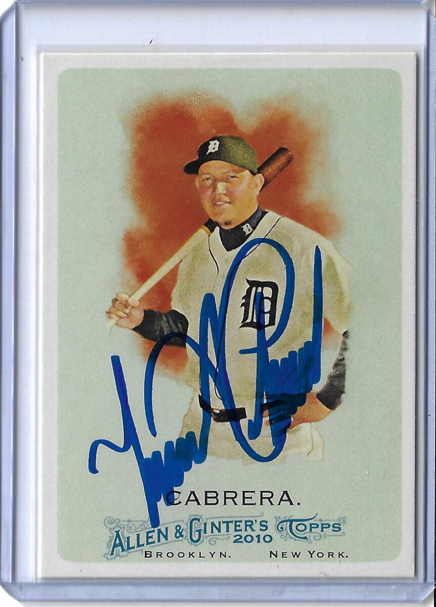 Miguel Cabrera Autographed 2010 Topps Allen and Ginter Card 139