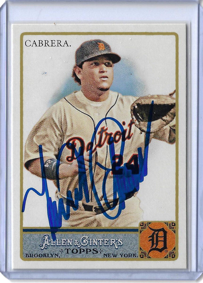 Miguel Cabrera Autographed 2011 Topps Allen and Ginter Card 10