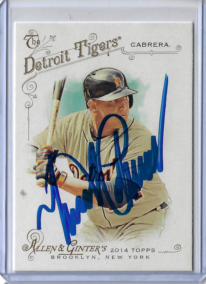 Miguel Cabrera Autographed 2014 Topps Allen and Ginter Card 168