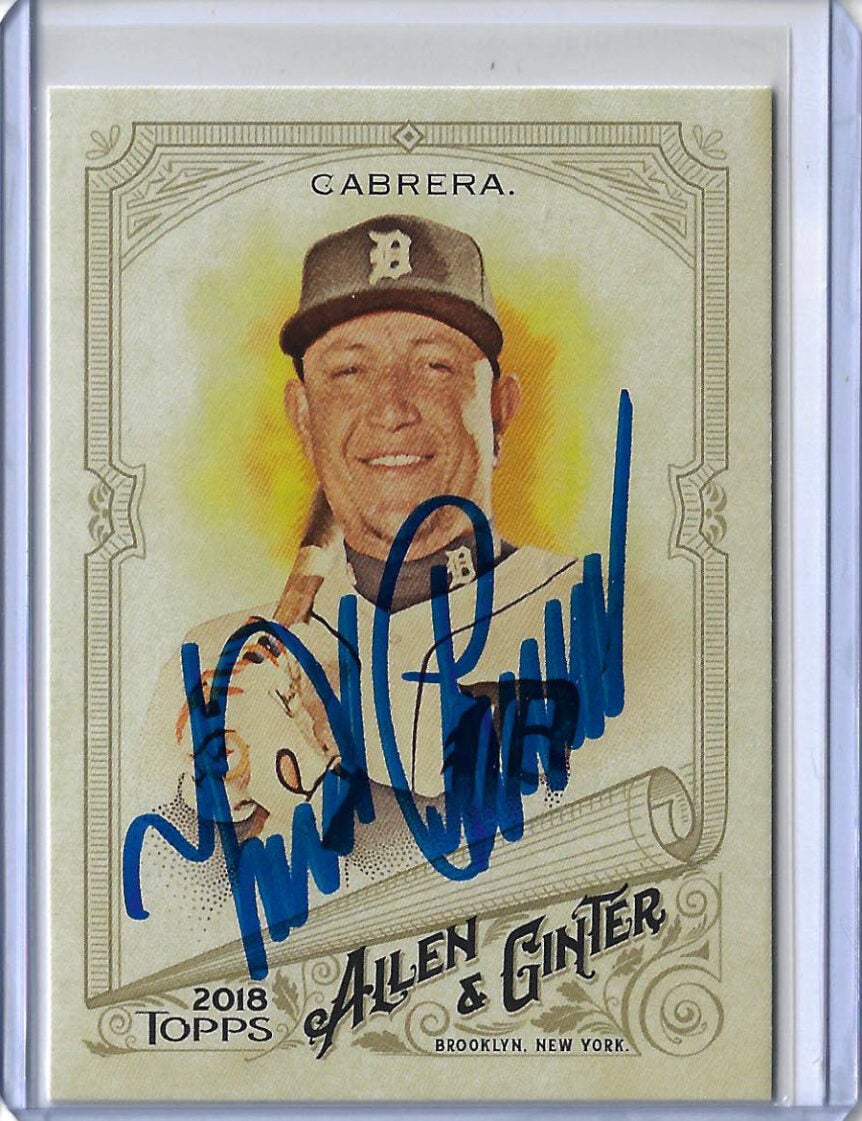 Miguel Cabrera Autographed 2018 Topps Allen and Ginter Card 297