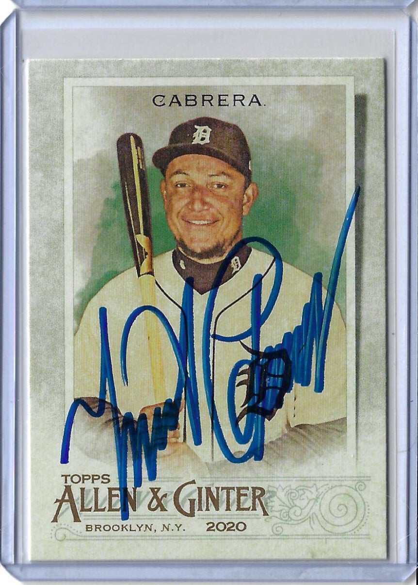 Miguel Cabrera Autographed 2020 Topps Allen and Ginter Card 38