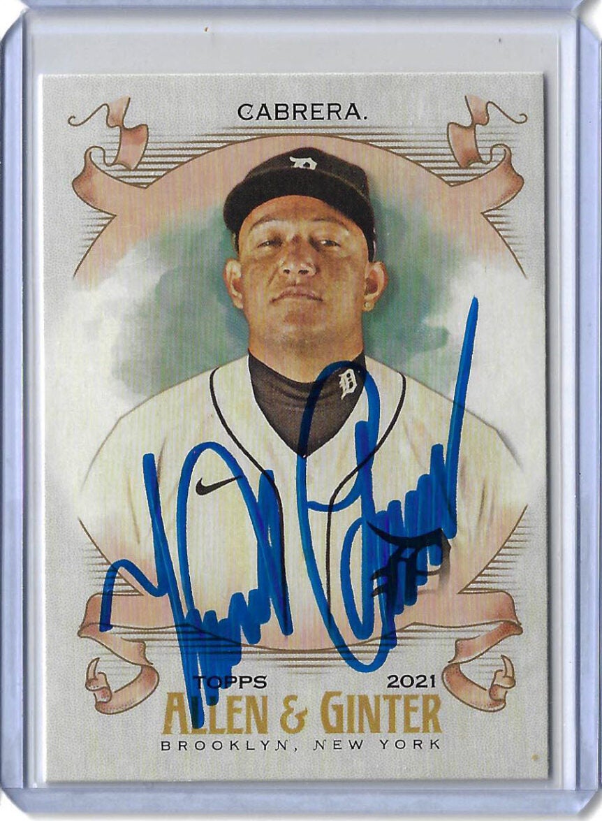 Miguel Cabrera Autographed 2021 Topps Allen and Ginter Card 109