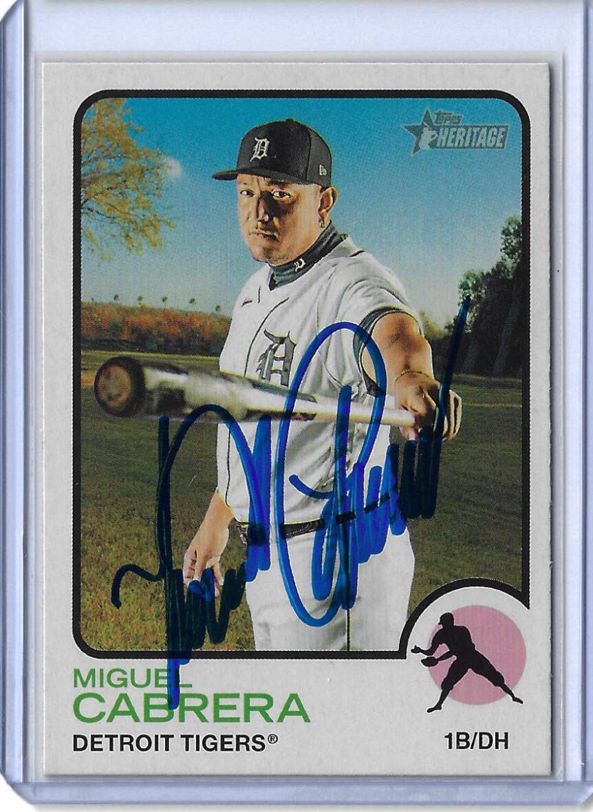 Miguel Cabrera Autographed 2022 Topps Heritage Card 340