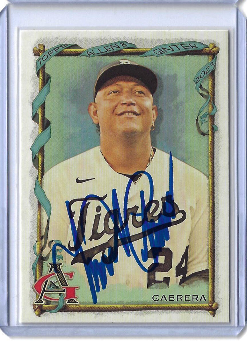 Miguel Cabrera Autographed 2023 Topps Allen and Ginter Card 139