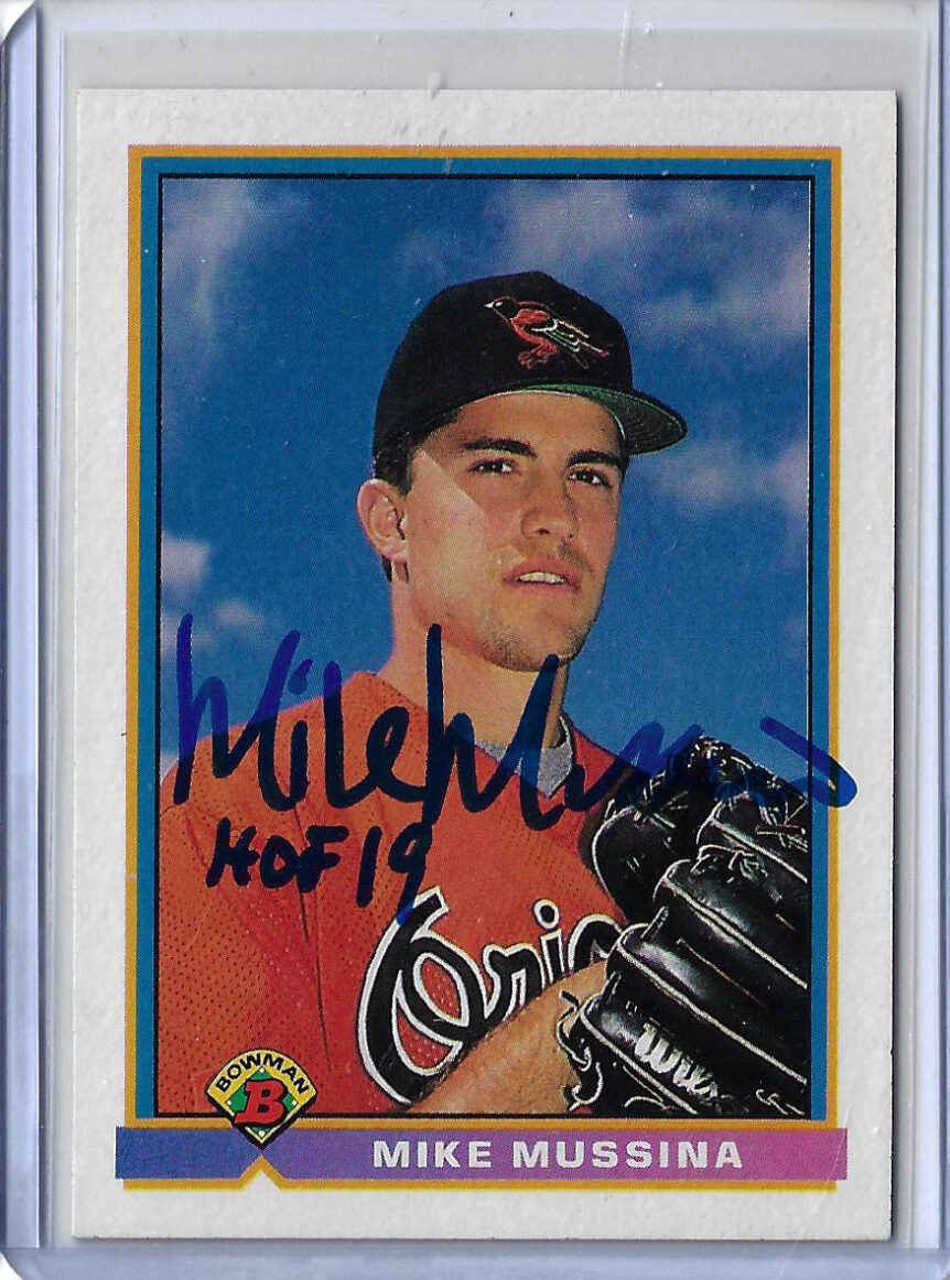 Mike Mussina Autographed 1991 Bowman 97 ROOKIE Card