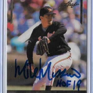 Mike Mussina Autographed 1991 Leaf Gold BC12 ROOKIE Card