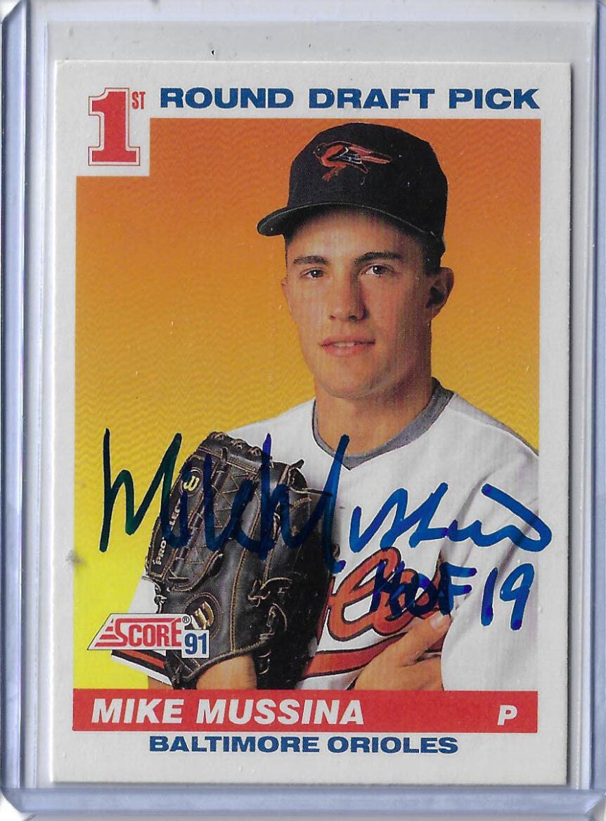 Mike Mussina Autographed 1991 Score Baseball Card 383 ROOKIE Card