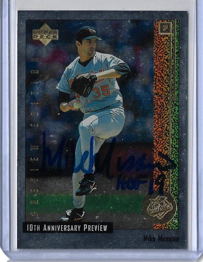 Mike Mussina Autographed 1998 Upper Deck 10th Anniversary Preview 2 Card