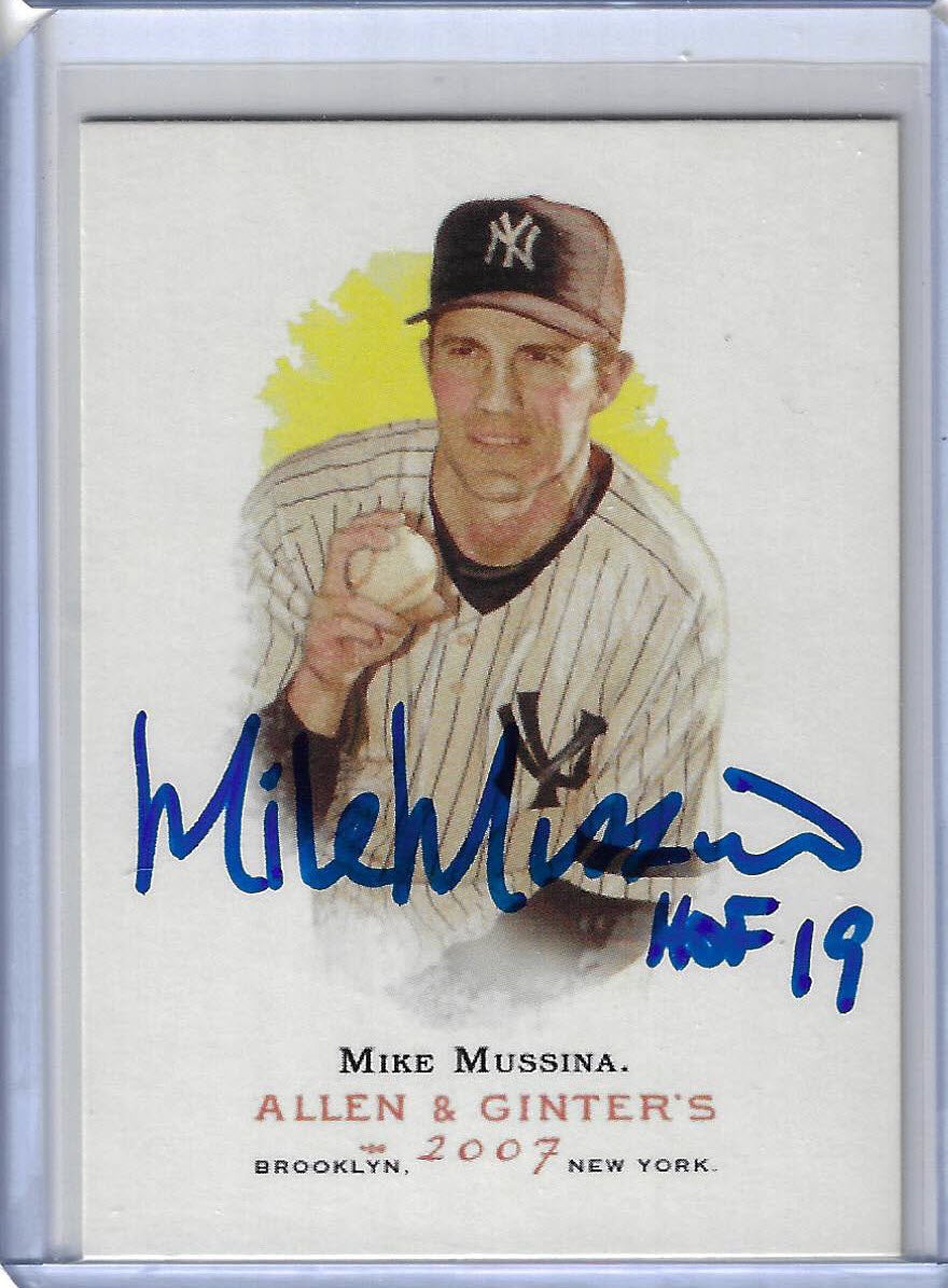 Mike Mussina Autographed 2007 Topps Allen and Ginter 58 Card