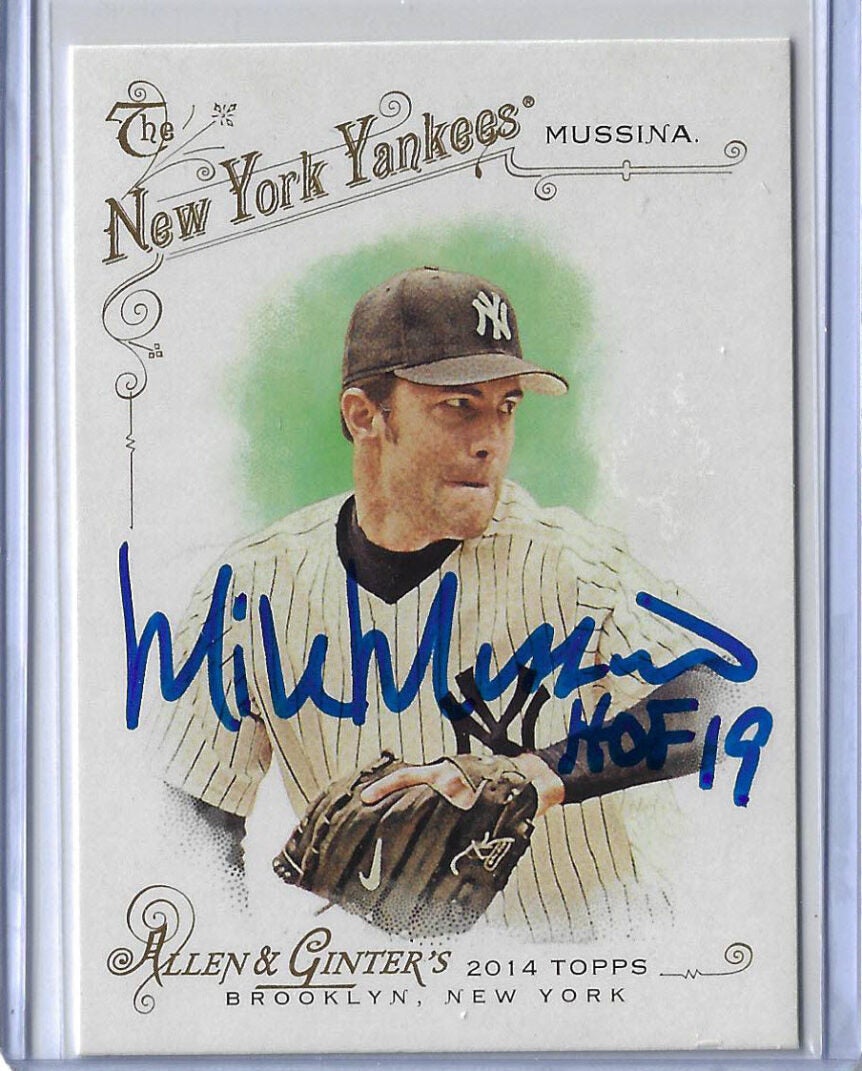 Mike Mussina Autographed 2014 Topps Allen and Ginter 312 Card