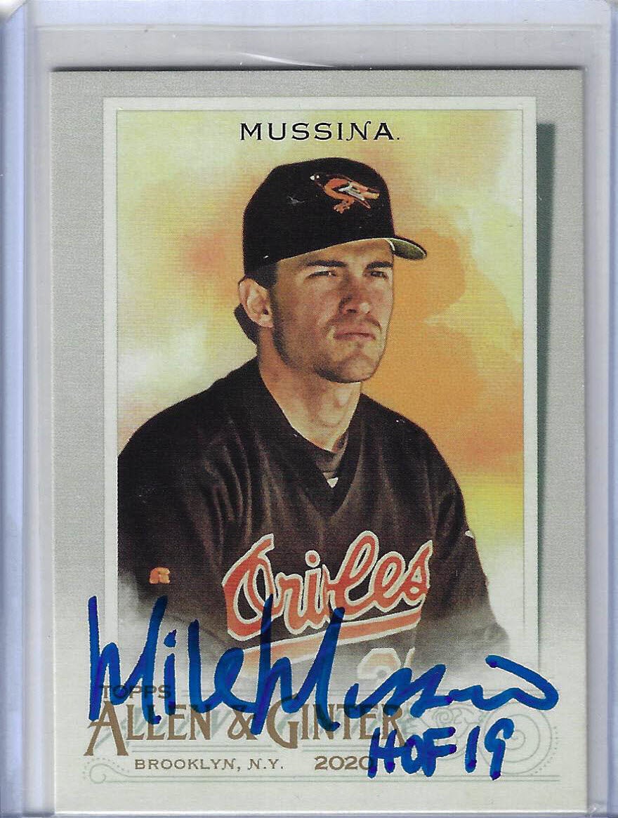 Mike Mussina Autographed 2020 Topps Allen and Ginter 37 Card