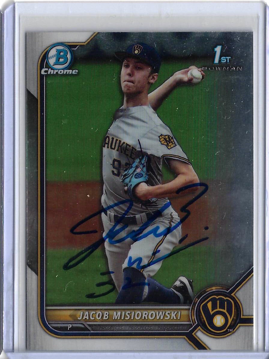 Jacob Misiorowski Autographed 2022 1st Bowman Chrome RC Rookie Card