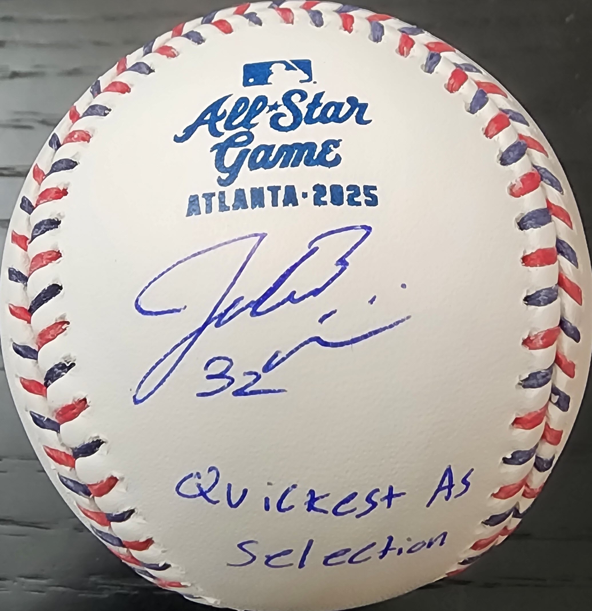 Jacob Misiorowski Autographed 2025 All-Star Game Baseball Inscribed Quickest AS Selection v1