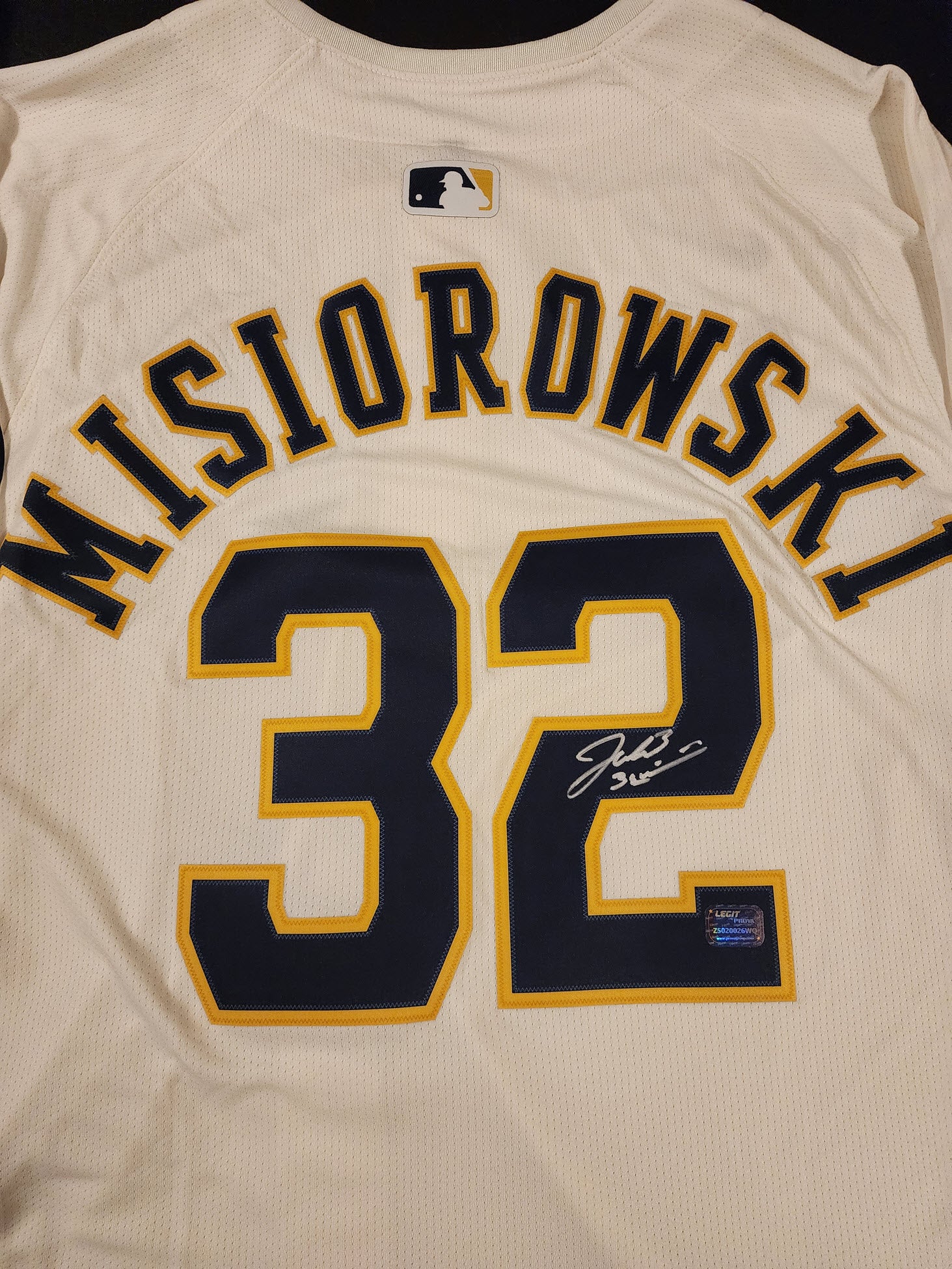 Jacob Misiorowski Autographed Milwaukee Brewers Nike Cream Home Limited Custom Jersey v2