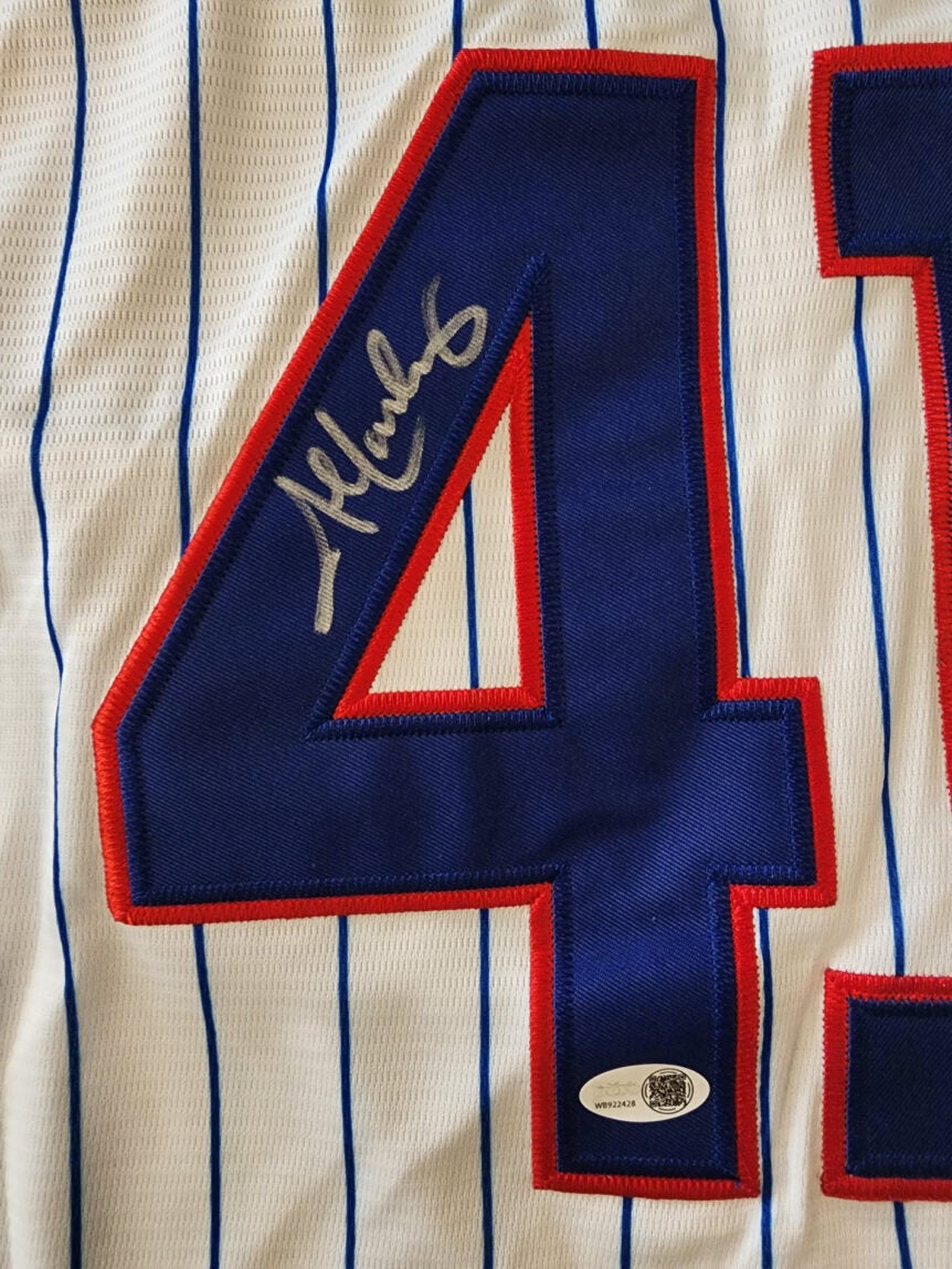 John Lackey Autographed 2016 World Series Chicago Cubs Home Jersey v1