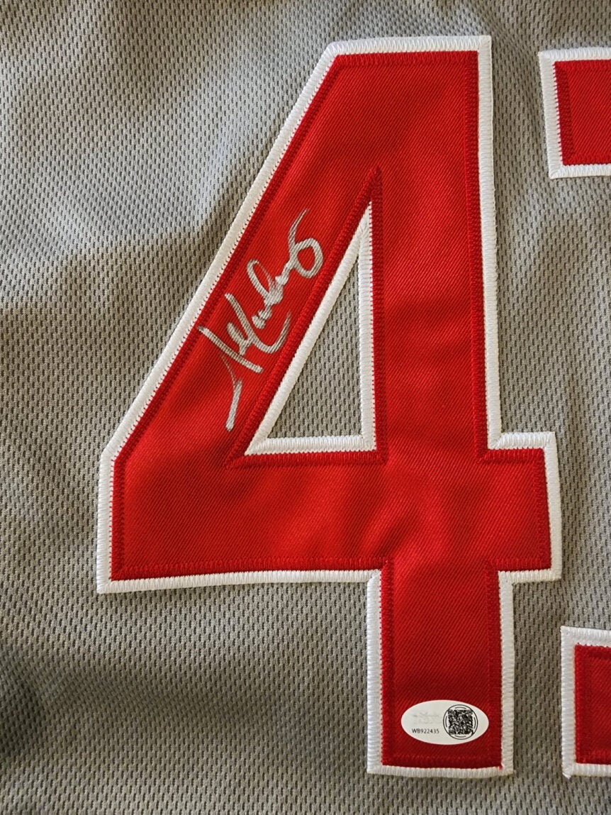 John Lackey Autographed 2016 World Series Chicago Cubs Road Jersey v1