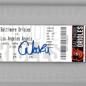 Christian Moore Autographed MLB Debut Ticket PSA Slabbed