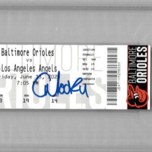 Christian Moore Autographed MLB Debut Ticket PSA Slabbed
