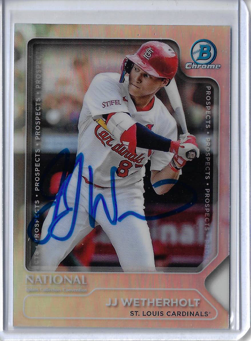JJ Wetherholt Autographed 2025 Bowman Chrome NSCC National Chicago Prospects Refractor TP7