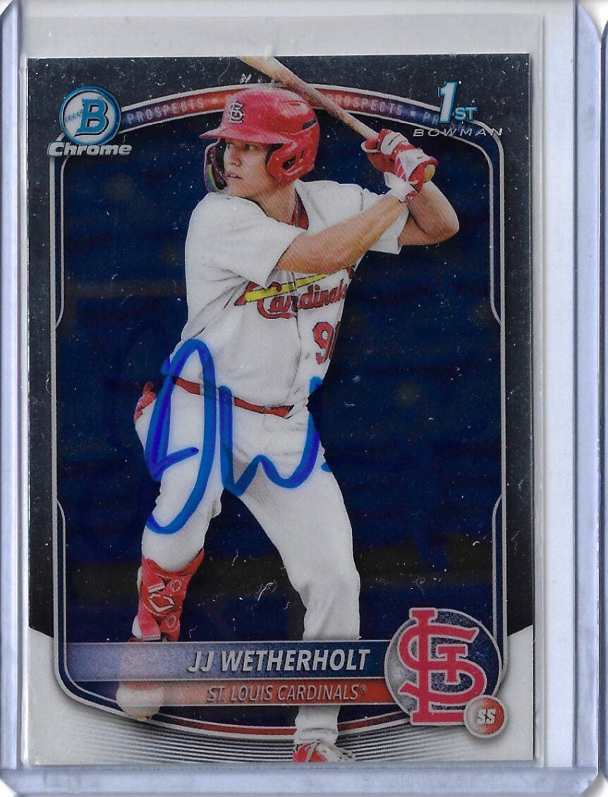 JJ Wetherholt Autographed 2025 Bowman Chrome Prospects BCP22 Rookie Card